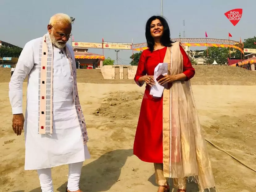 Anjana-Om-Kashyap-with Narendra Modi net worth age height salary income wealth current