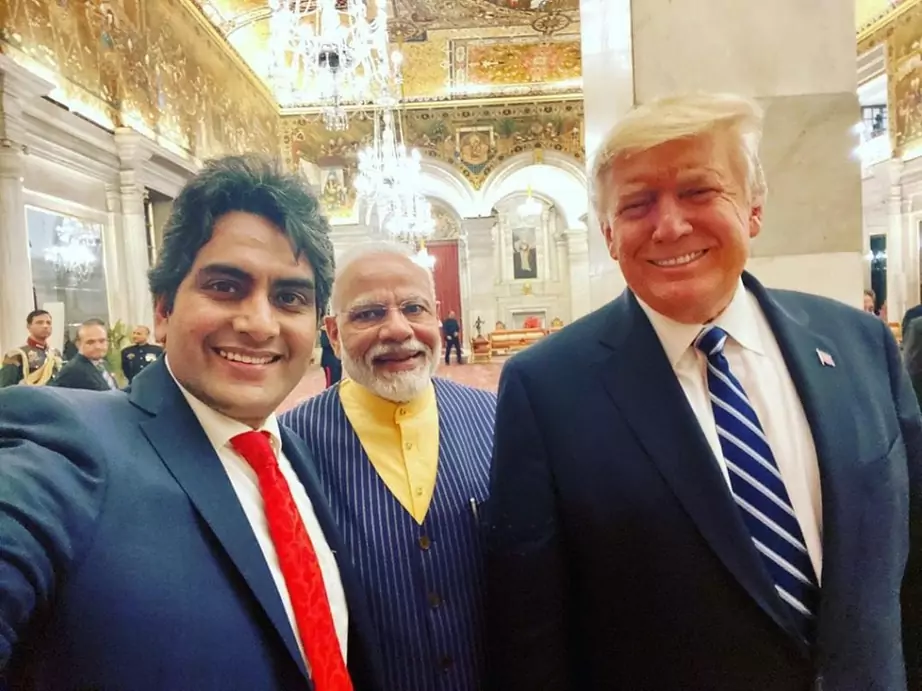 Sudhir-Chaudhary-with PM narendra modi and donald trump